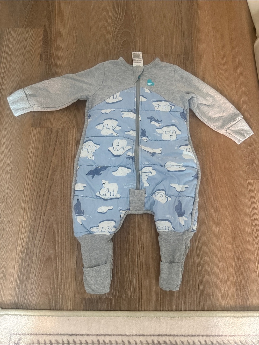 Love to Dream Sleepsuit Baby Polar Bear Clouds Blue Gray 2.5 TOG 6-12m